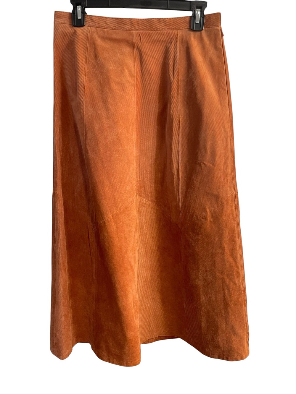NWT Vintage Terry Lewis 100% Leather Rust Maxi Skirt Size 12 - Picture 2 of 11